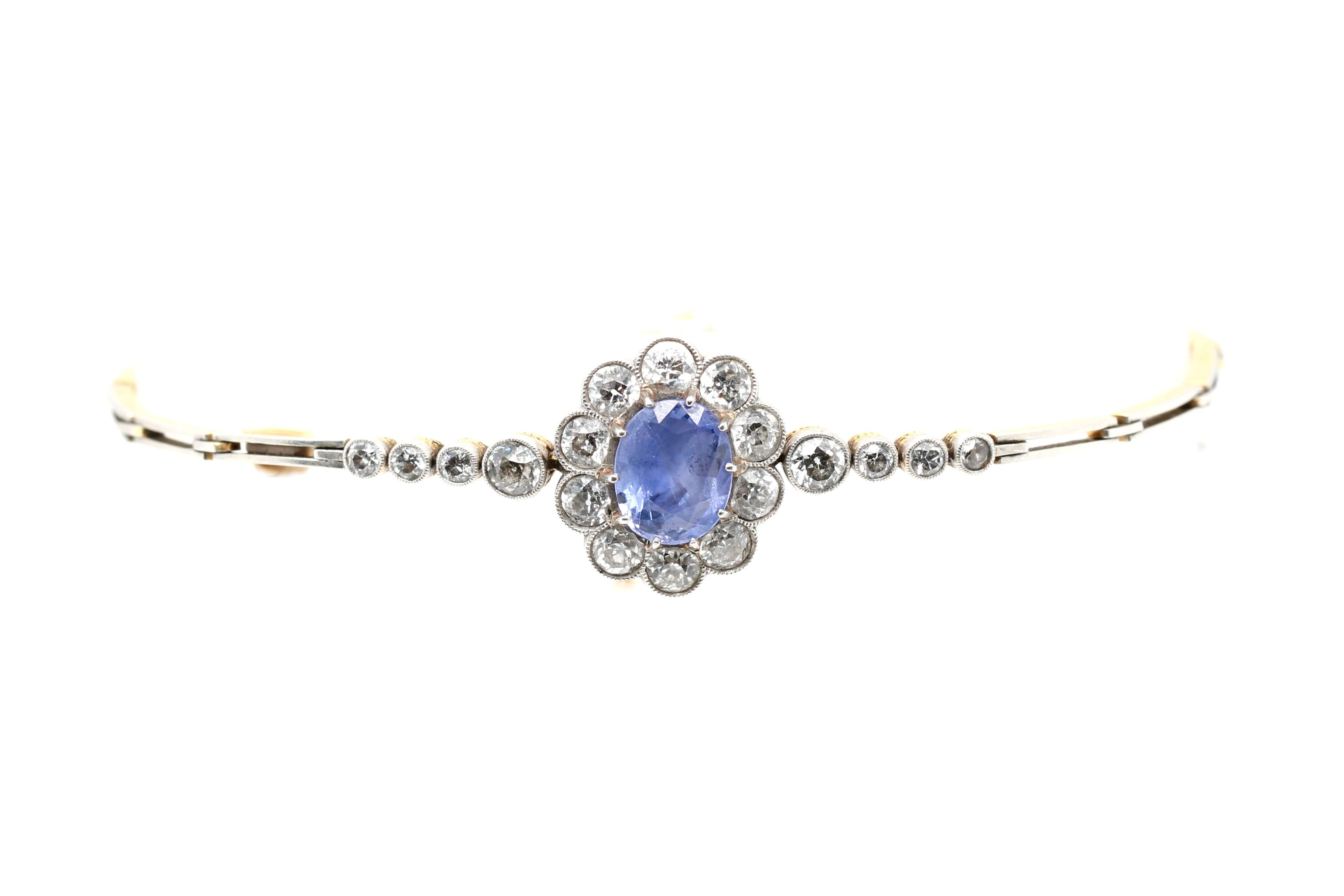 Edwardian Sapphire and Diamond Bracelet-Charlotte Sayers Antique Jewellery