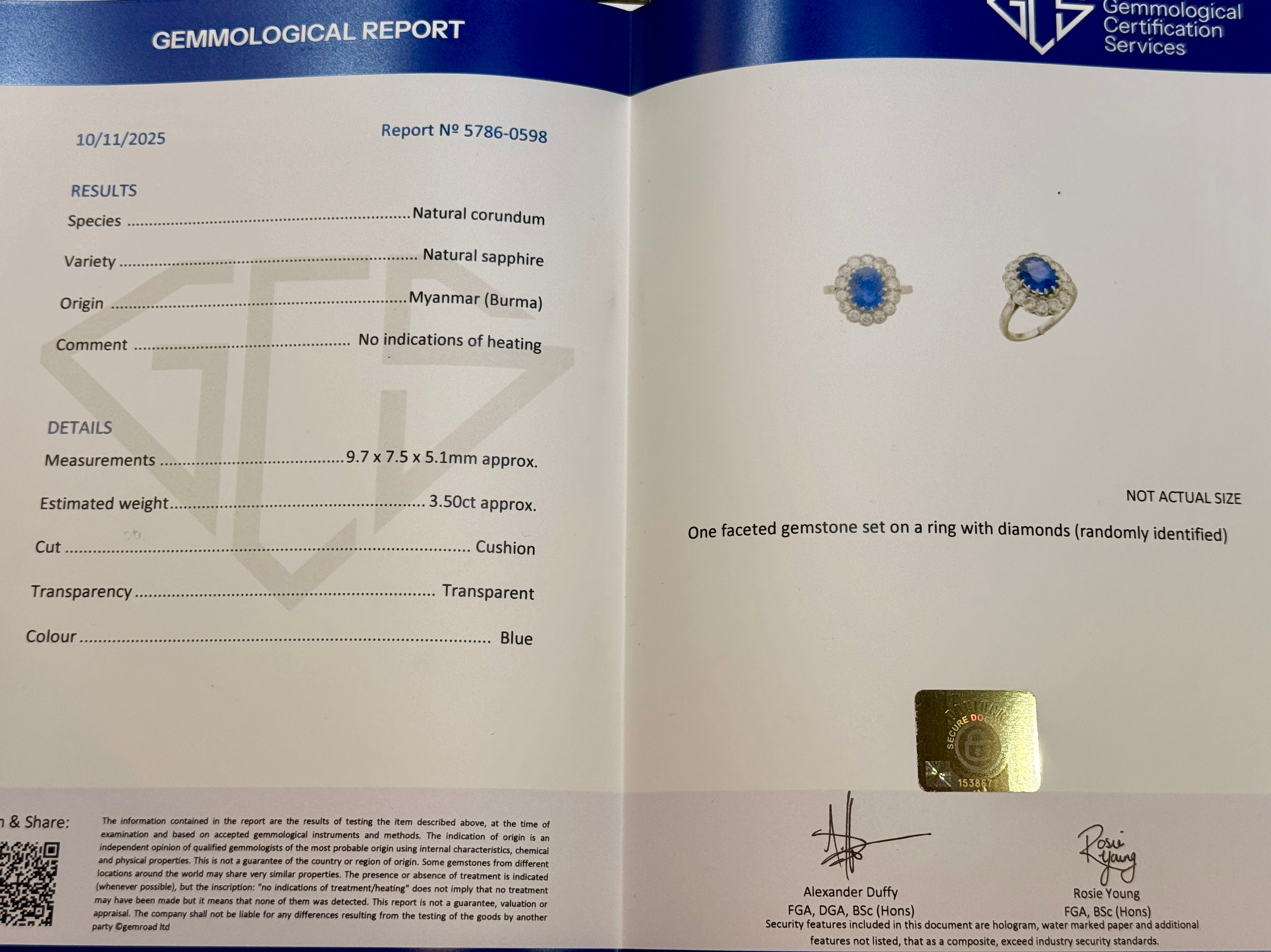 Edwardian Sapphire and Diamond Cluster Ring-Charlotte Sayers Antique Jewellery