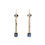Edwardian Sapphire and Diamond Earrings-Charlotte Sayers Antique Jewellery
