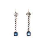 Edwardian Sapphire and Diamond Earrings-Charlotte Sayers Antique Jewellery