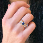 Edwardian Sapphire and Diamond Gypsy Ring-Charlotte Sayers Antique Jewellery