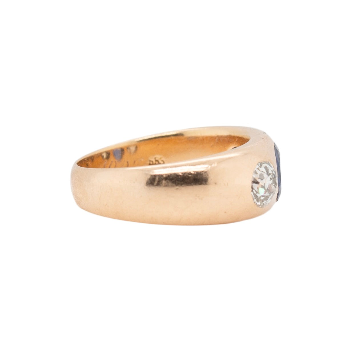 Edwardian Sapphire and Diamond Gypsy Ring-Charlotte Sayers Antique Jewellery