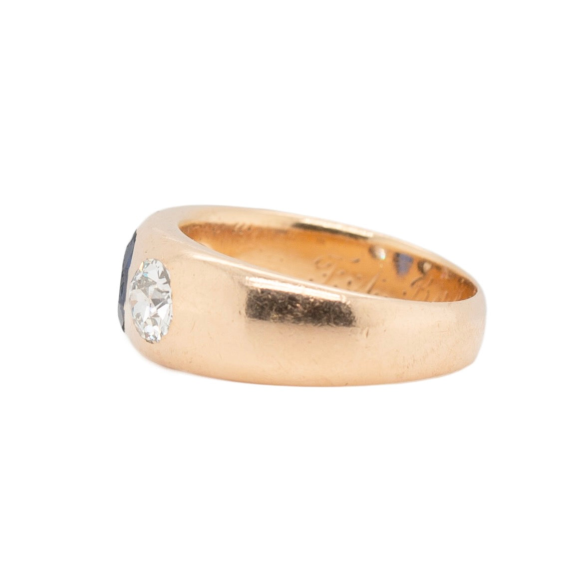 Edwardian Sapphire and Diamond Gypsy Ring-Charlotte Sayers Antique Jewellery