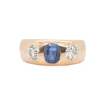 Edwardian Sapphire and Diamond Gypsy Ring-Charlotte Sayers Antique Jewellery