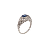 Edwardian Sapphire and Diamond Ring-Charlotte Sayers Antique Jewellery