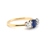 Edwardian Sapphire and Diamond Ring-Charlotte Sayers Antique Jewellery