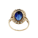 Edwardian Sapphire and Diamond Ring-Charlotte Sayers Antique Jewellery