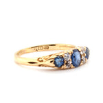 Edwardian Sapphire and Diamond Ring-Charlotte Sayers Antique Jewellery