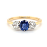 Edwardian Sapphire and Diamond Ring-Charlotte Sayers Antique Jewellery