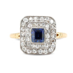 Edwardian Sapphire and Diamond Ring-Charlotte Sayers Antique Jewellery