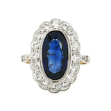 Edwardian Sapphire and Diamond Ring-Charlotte Sayers Antique Jewellery