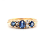 Edwardian Sapphire and Diamond Ring-Charlotte Sayers Antique Jewellery