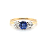 Edwardian Sapphire and Diamond Ring-Charlotte Sayers Antique Jewellery