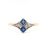 Edwardian Sapphire and Diamond Ring-Charlotte Sayers Antique Jewellery