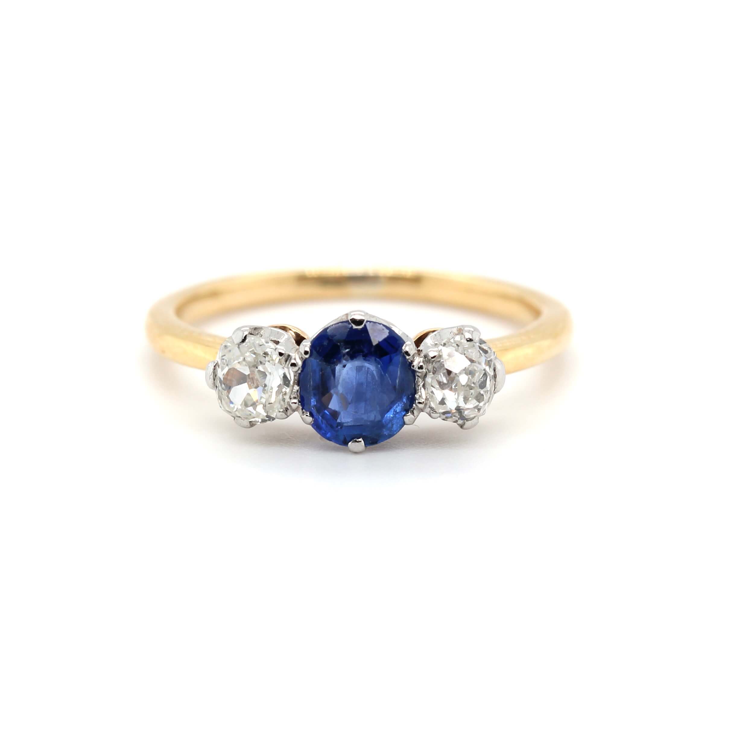 Edwardian Sapphire and Diamond Ring-Charlotte Sayers Antique Jewellery