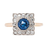 Edwardian Sapphire and Diamond Ring-Charlotte Sayers Antique Jewellery