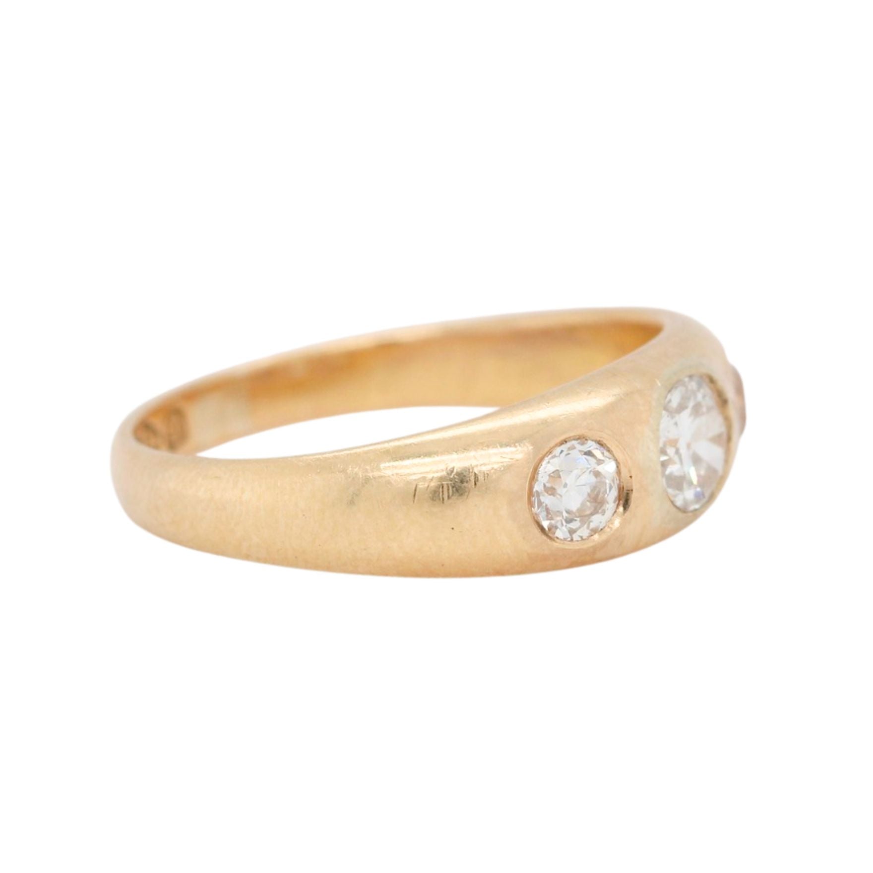 Edwardian Three Stone Gypsy Ring-Charlotte Sayers Antique Jewellery