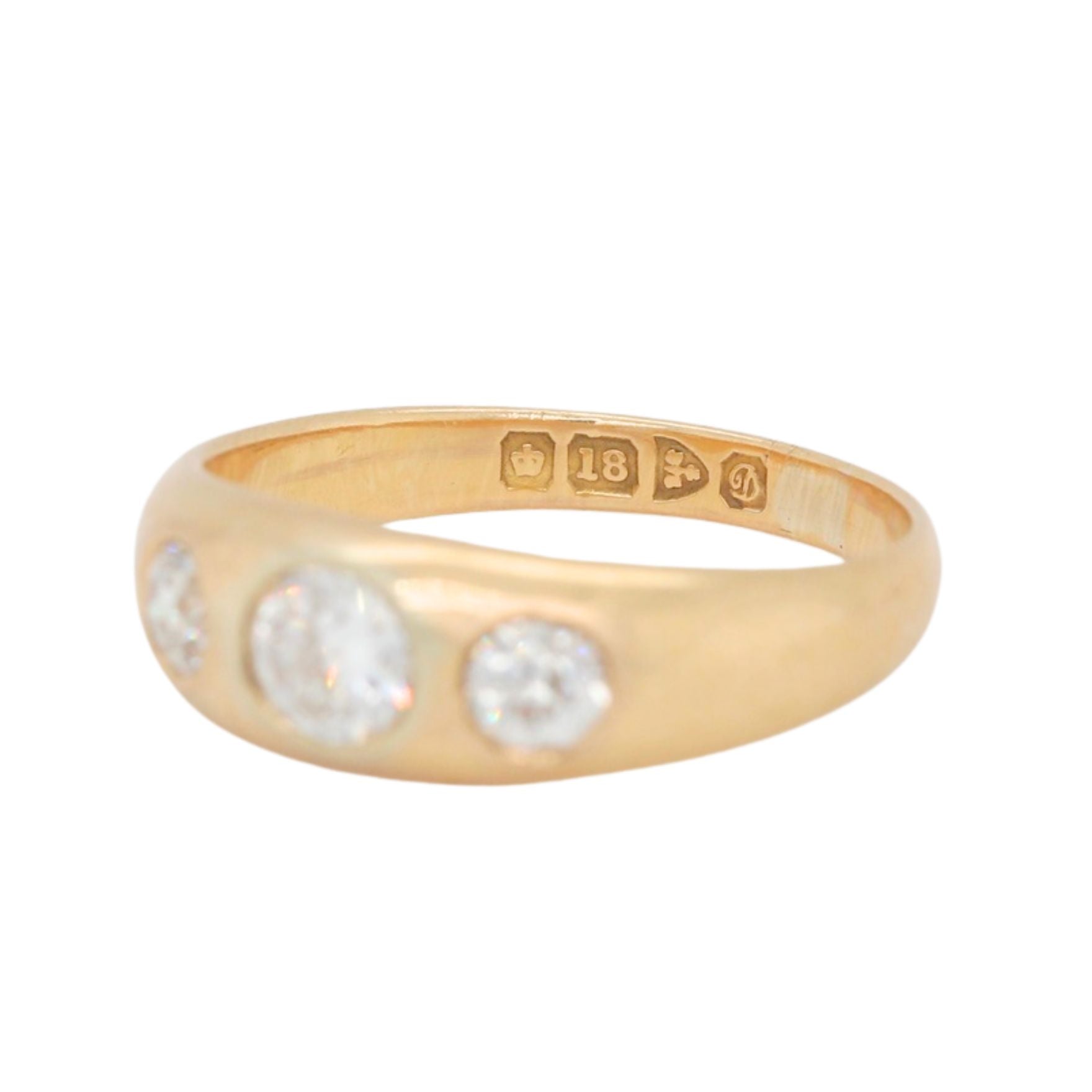 Edwardian Three Stone Gypsy Ring-Charlotte Sayers Antique Jewellery