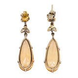 Edwardian Topaz and Diamond Earrings-Charlotte Sayers Antique Jewellery