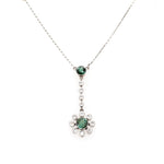 Edwardian Tourmaline and Diamond Pendant-Charlotte Sayers Antique Jewellery