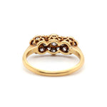 Edwardian Triple Flower Diamond Ring-Charlotte Sayers Antique Jewellery