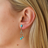 Edwardian Turquoise Diamond Earrings-Charlotte Sayers Antique Jewellery