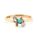 Edwardian Turquoise Diamond Ring-Charlotte Sayers Antique Jewellery