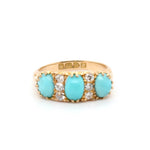 Edwardian Turquoise and Diamond Ring-Charlotte Sayers Antique Jewellery