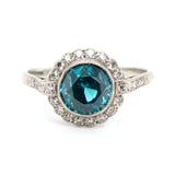 Edwardian Zircon and Diamond Cluster Ring-Charlotte Sayers Antique Jewellery