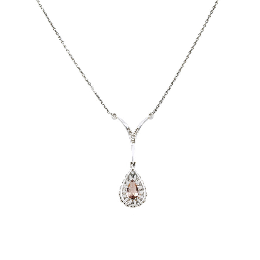 Edwardian Zircon and Diamond Pendant-Charlotte Sayers Antique Jewellery