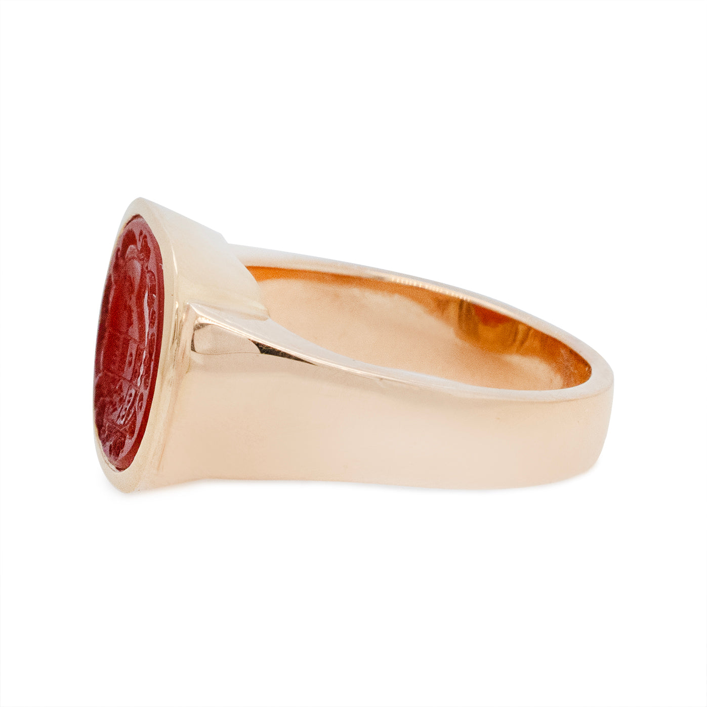 Eighteenth Century Carnelian Armorial Crest Intaglio Ring-Charlotte Sayers Antique Jewellery