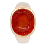 Eighteenth Century Carnelian Armorial Crest Intaglio Ring-Charlotte Sayers Antique Jewellery