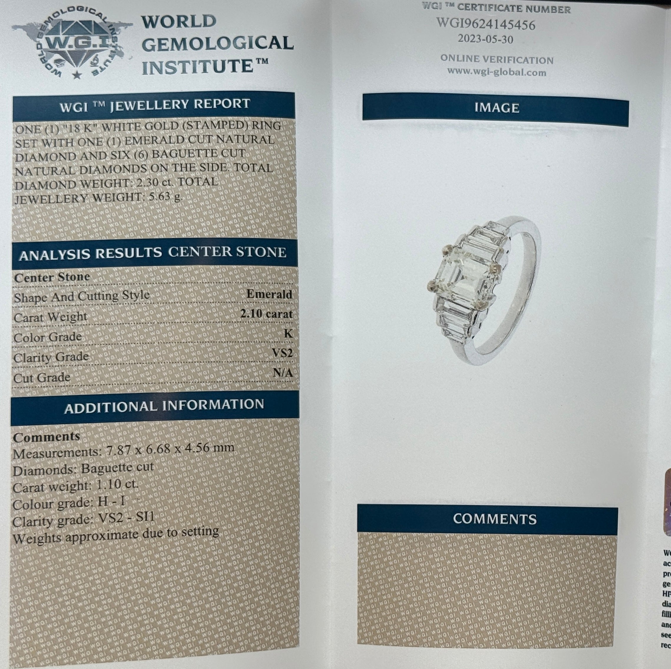 Emerald Cut Diamond Ring-Charlotte Sayers Antique Jewellery