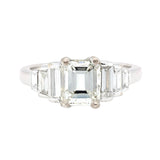 Emerald Cut Diamond Ring-Charlotte Sayers Antique Jewellery