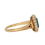 Emerald Diamond Cluster Ring-Charlotte Sayers Antique Jewellery