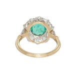 Emerald Diamond Cluster Ring-Charlotte Sayers Antique Jewellery