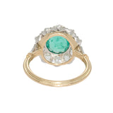 Emerald Diamond Cluster Ring-Charlotte Sayers Antique Jewellery