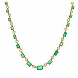 Emerald Diamond Necklace-Charlotte Sayers Antique Jewellery