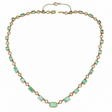 Emerald Diamond Necklace-Charlotte Sayers Antique Jewellery