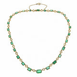 Emerald Diamond Necklace-Charlotte Sayers Antique Jewellery