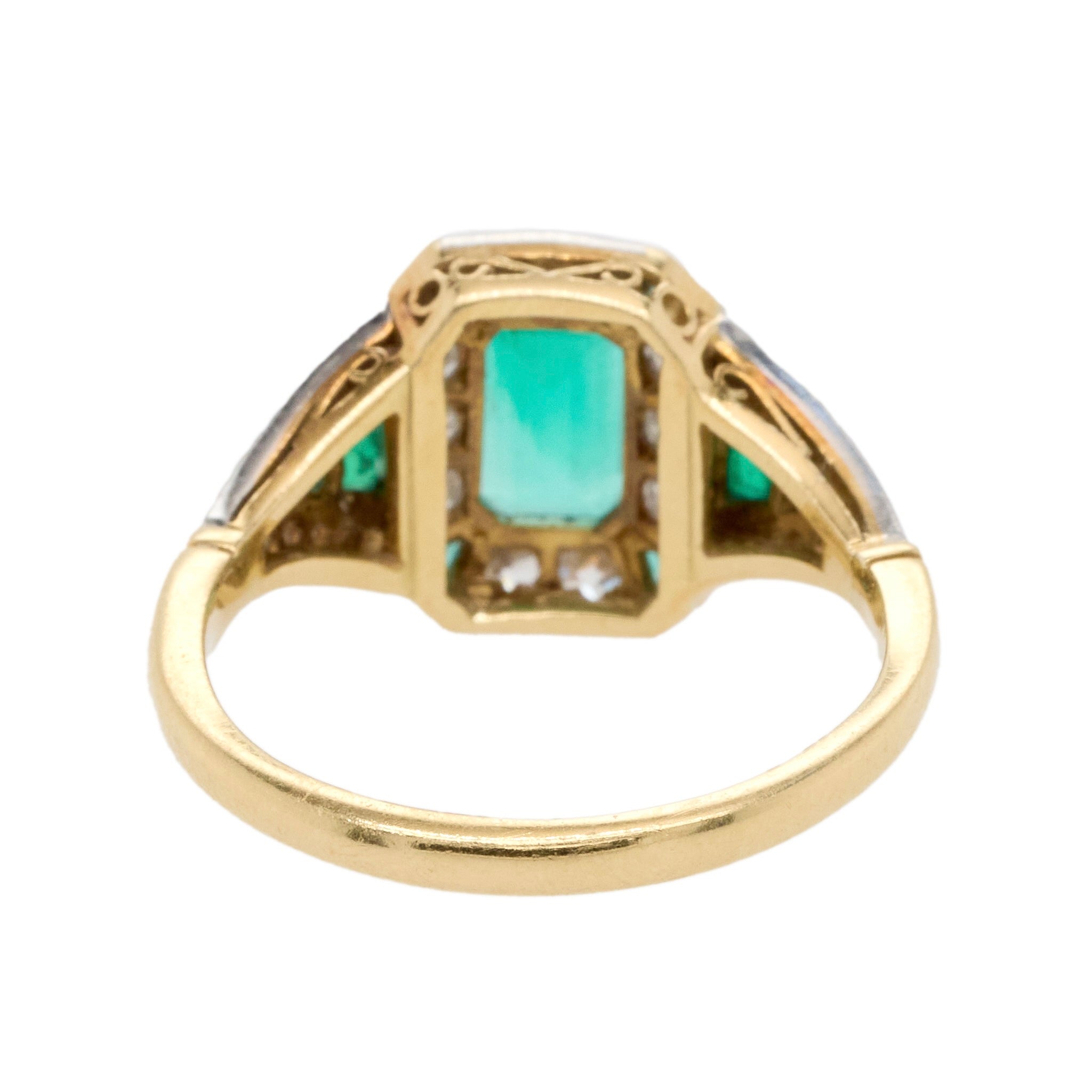 Emerald Diamond Ring-Charlotte Sayers Antique Jewellery