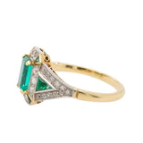 Emerald Diamond Ring-Charlotte Sayers Antique Jewellery