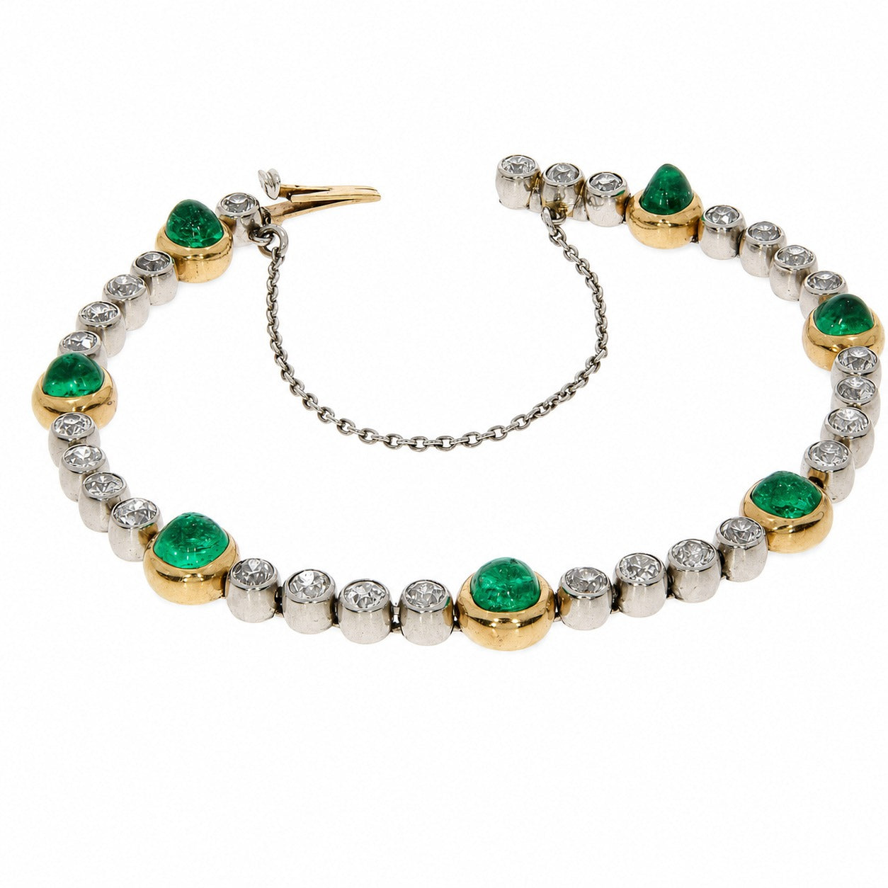 Emerald and Diamond Bracelet-Charlotte Sayers Antique Jewellery