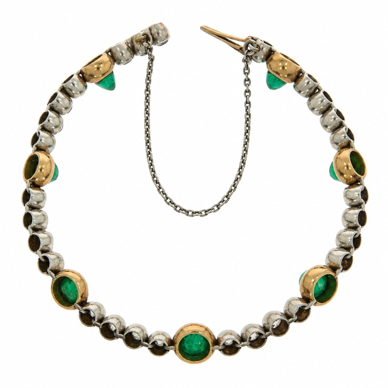 Emerald and Diamond Bracelet-Charlotte Sayers Antique Jewellery