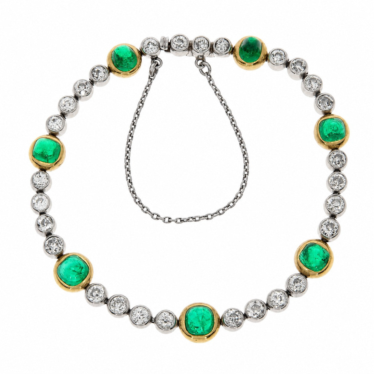 Emerald and Diamond Bracelet-Charlotte Sayers Antique Jewellery