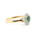 Emerald and Diamond Cluster Ring-Charlotte Sayers Antique Jewellery