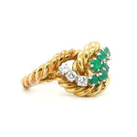 Emerald and Diamond Cocktail Ring-Charlotte Sayers Antique Jewellery