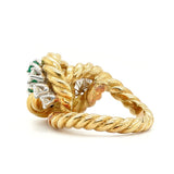 Emerald and Diamond Cocktail Ring-Charlotte Sayers Antique Jewellery