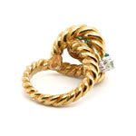 Emerald and Diamond Cocktail Ring-Charlotte Sayers Antique Jewellery