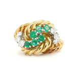 Emerald and Diamond Cocktail Ring-Charlotte Sayers Antique Jewellery